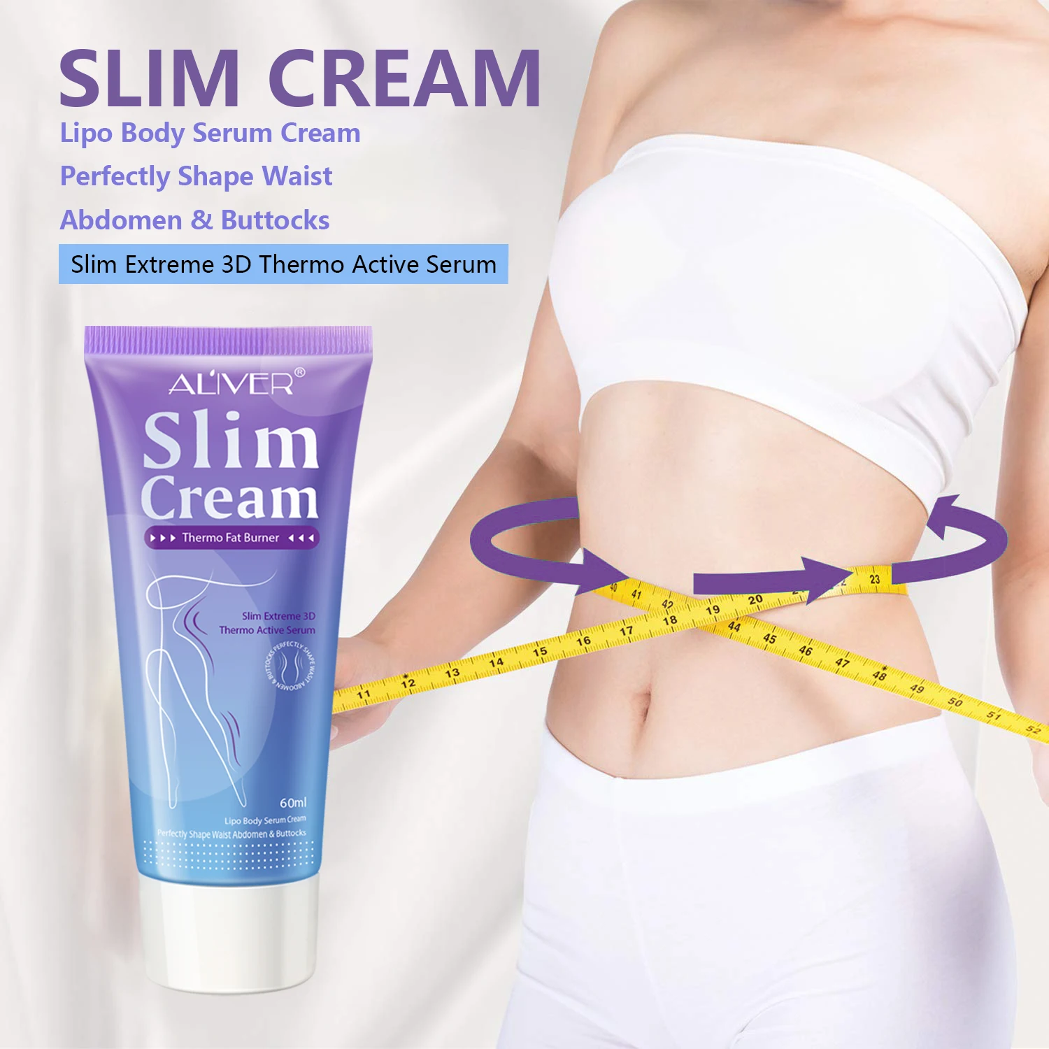 ALIVER Wholesale Natural Moisturizing Reducing Cellulite Burn Fat  Flat Tummy Gel Hot Firming Slimming Cream