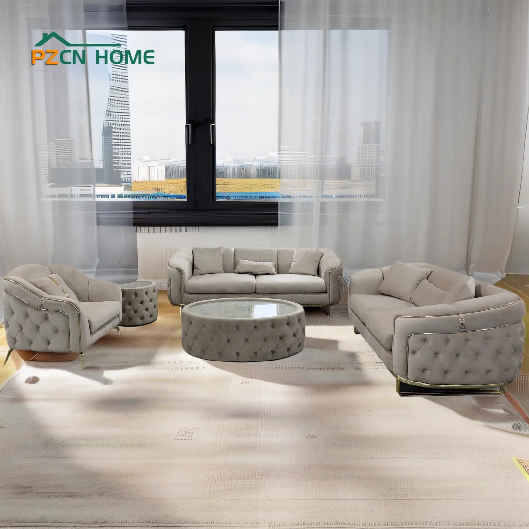 PZCN HOME Factory sale Luxury Design sectional 2 3 seater living room sofa set furniture for home decor new sample