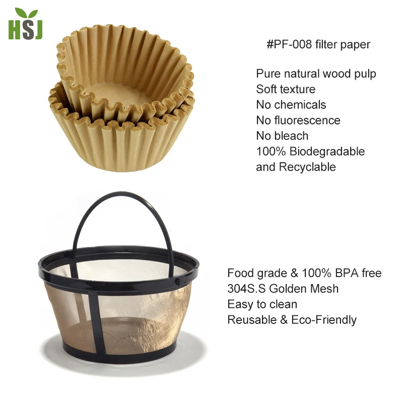 Reusable 8-12 Cup Basket Coffee Filter fits Mr. Coffee Makers, BPA free Bundle with paper filter