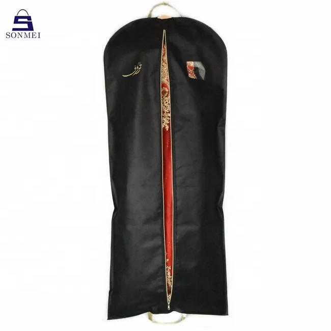 Black ziplock bag saree cover bags garment bags with zipper