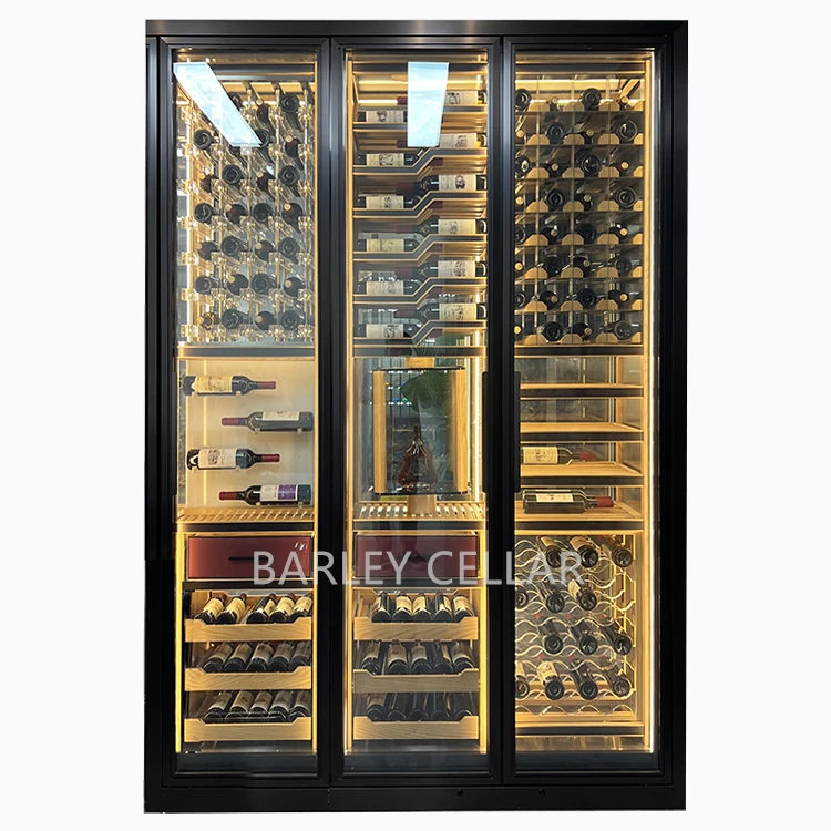 BARLEY cellar commercial hotel big house refrigerator vertical glass door top wine display cabinet