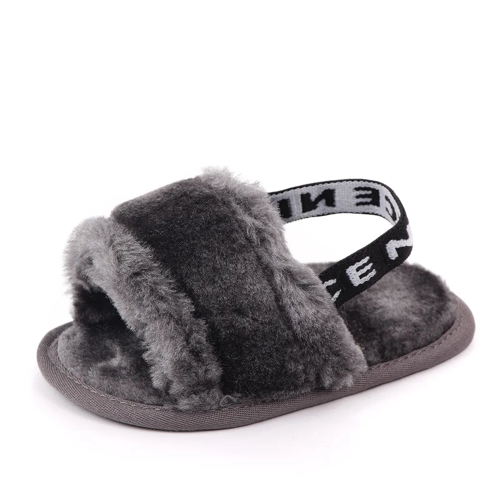 New Plush Soft Bottom Breathable 0-18 Months Elastic Band Sandals For Baby Girl