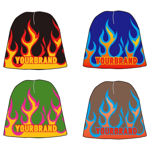 Wholesale Unisex cap with custom logo Winter Digital Print Jacquard Knit Custom Patch Beanies Hats distress rhinestone beanies