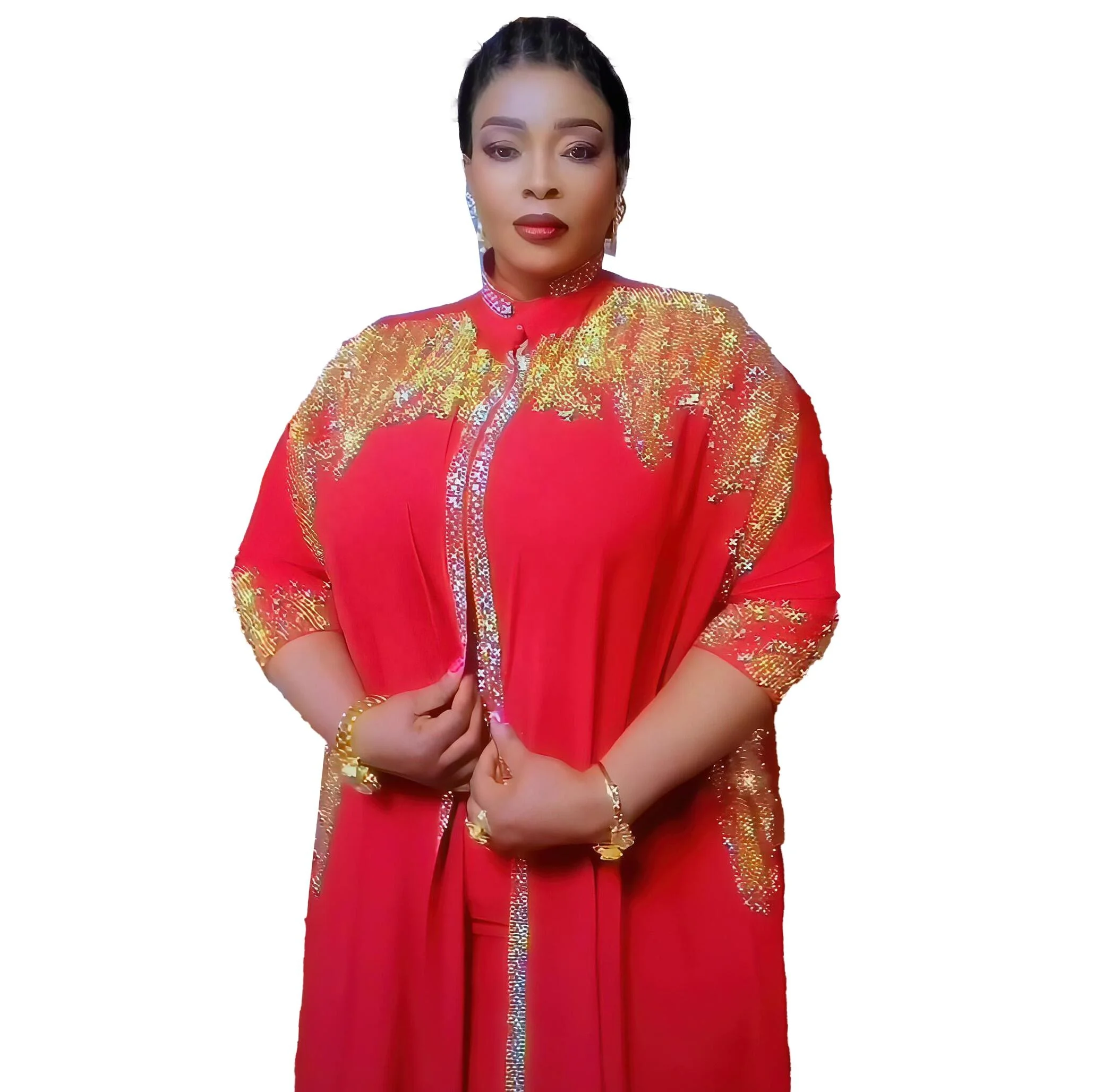 New Design Modern African Dress Designs two-piece Turkey African Women Dresses Rhinestone high quality dresses for africa market