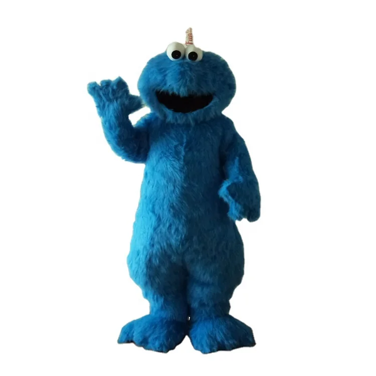 Blue Sesame Stree Cookie Monster Mascot Costume