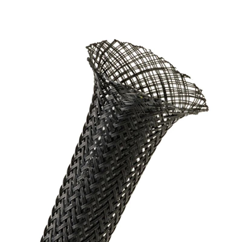 16mm Flame Retardant Nylon Braided Tube Black PET Snake Mesh Cable Wire Protection Sleeve