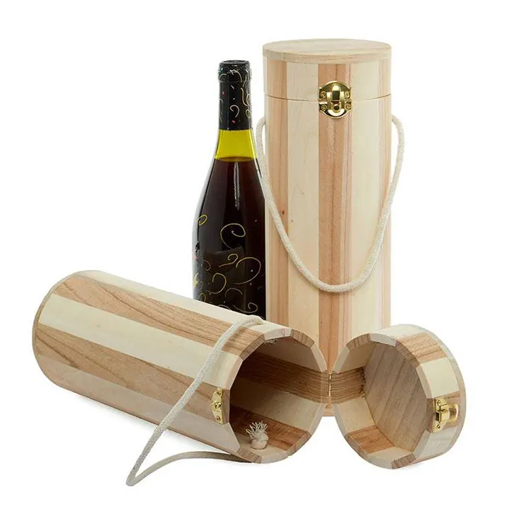 Деревянная Рождественская Подарочная коробка для вина, круглая деревянная коробка для виски