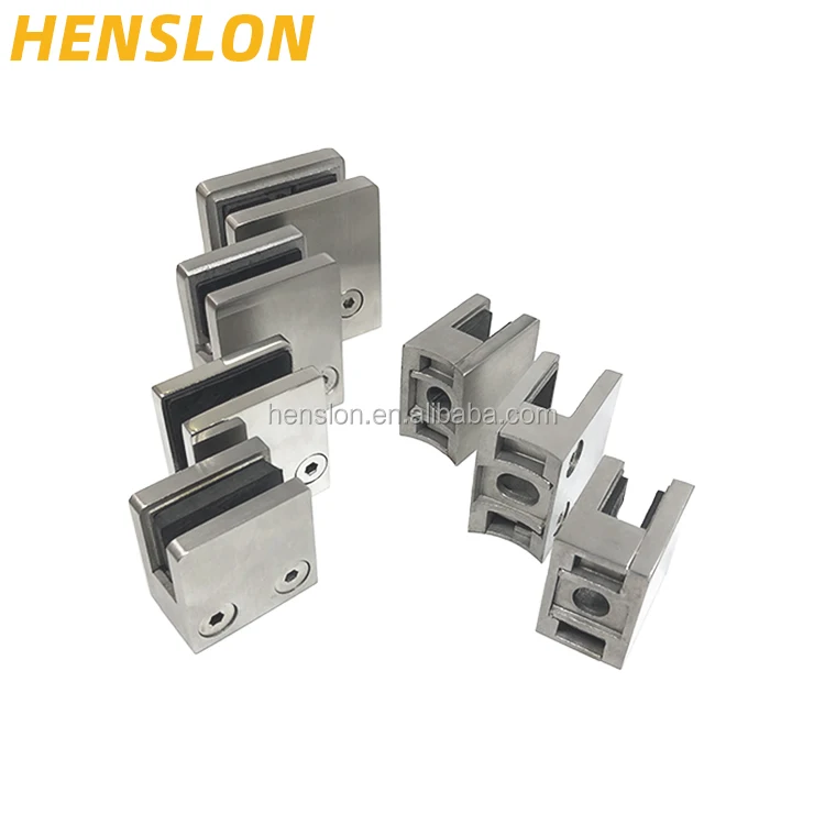 Stainless steel square glass clamps for arc or flat stair balustrades Glass Fastening 7111-7112