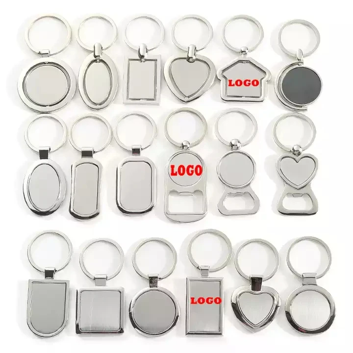 In Stock Keyring Keychain Custom Sublimation Key Chain Ring Metal Blank Keychain Zinc Alloy Free Customized Promotional Gifts