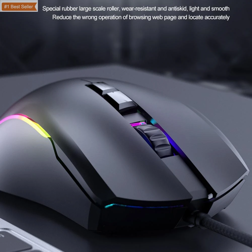 Wired Mouse Quick Response Plug Play RGB Light 7200 DPI Windows 7/8/10 for Windows Vista and for Windows XP Wi Gaming Mouse