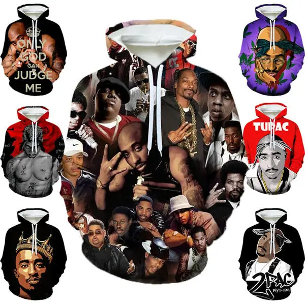 Толстовки 2Pac с 3D принтом для мужчин мужские толстовки Rapper R.I.P Tupac цифровым от пуловер оверсайз OEM ODM