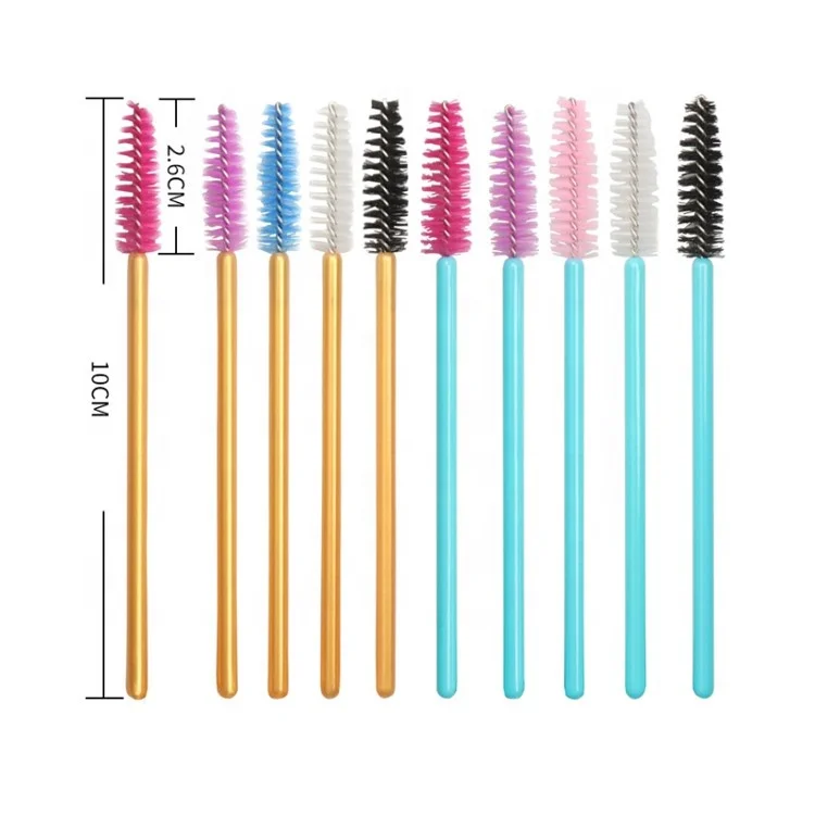 Sialia 50pcs/Bag Colorful Disposable Eyelash Mascara Wand Spoolie for Eyelash Eyebrow Extension Mascara Brush