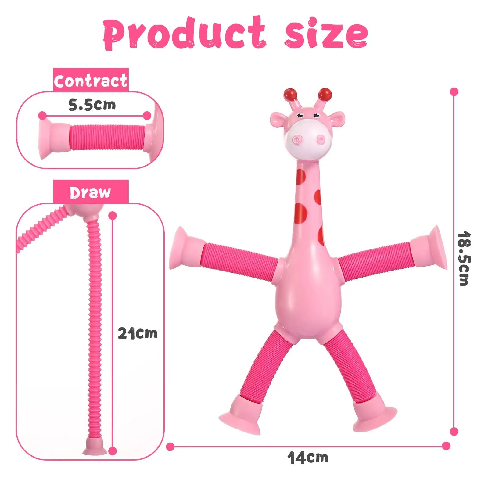 Telescopic Giraffe Toy Shape Fidget Toys with LED Child Fun Interaction Puzzle Sensory Tubes for Toddlers Fidget Toys
