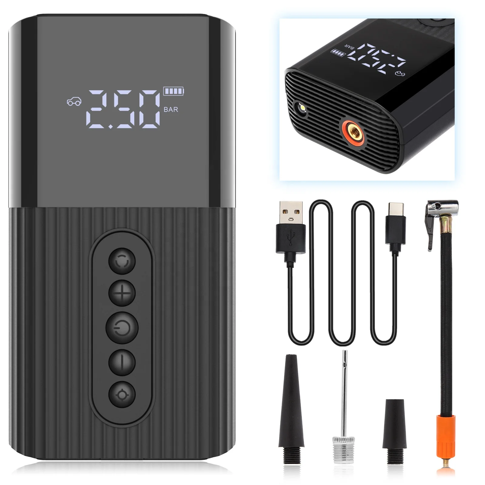 
Licheer Tire Inflators MINI Portable Car Motorcycle Bicycle Air Pump 6000mAh Battery Powered Operated Car Tyre Inflators 