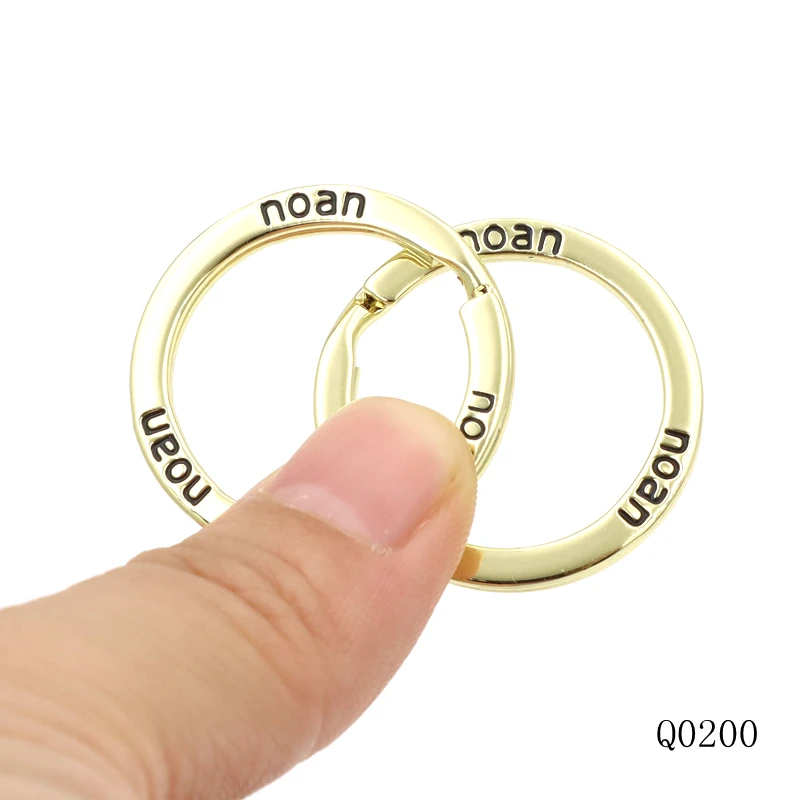 Jinzi factory new keychain item custom brand logo flat anti brass key ring