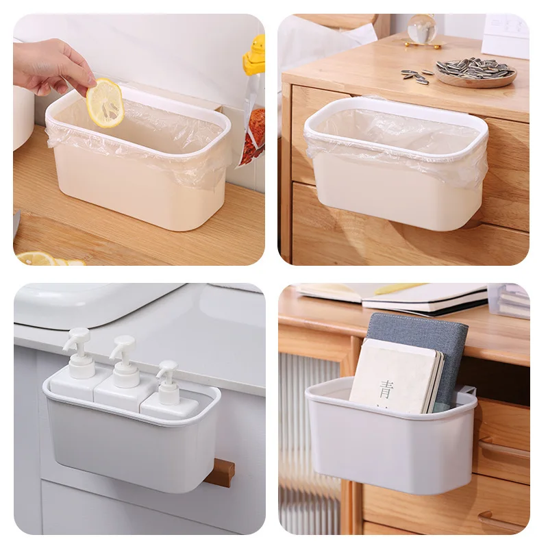 Home Bed Bedside Student Dormitory Kitchen Mobile Phone Storage Rack Garbage Bin Wall Mounted Storage Trash Can Storage Bucket
