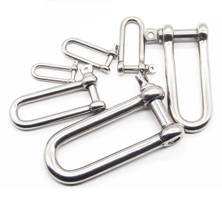 Stainless Steel 304 D Shape Shackle for Chains Wirerope Lifting Outdoor Camping Survival Rope Bracelets