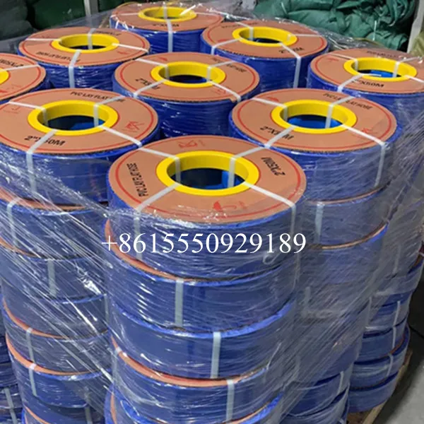 Blue orange yellow colour 2 3 4inch PVC lay flat hose pipe cotton irrigation hose pipe