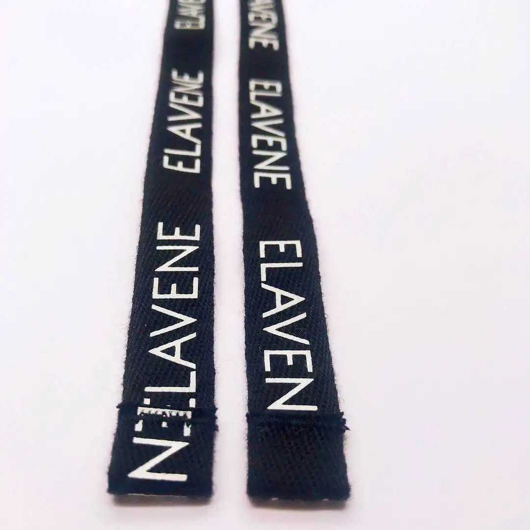 
12mm printed twill cotton sewing end drawstring cord for hoodies 