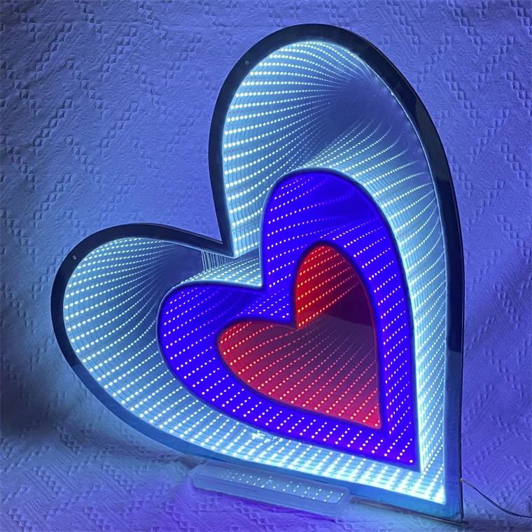 Business Neon Lights Mirror Acrylic Business Acrylic Sign Office Logo Decoration 3D Custom Plaques Neon Sign