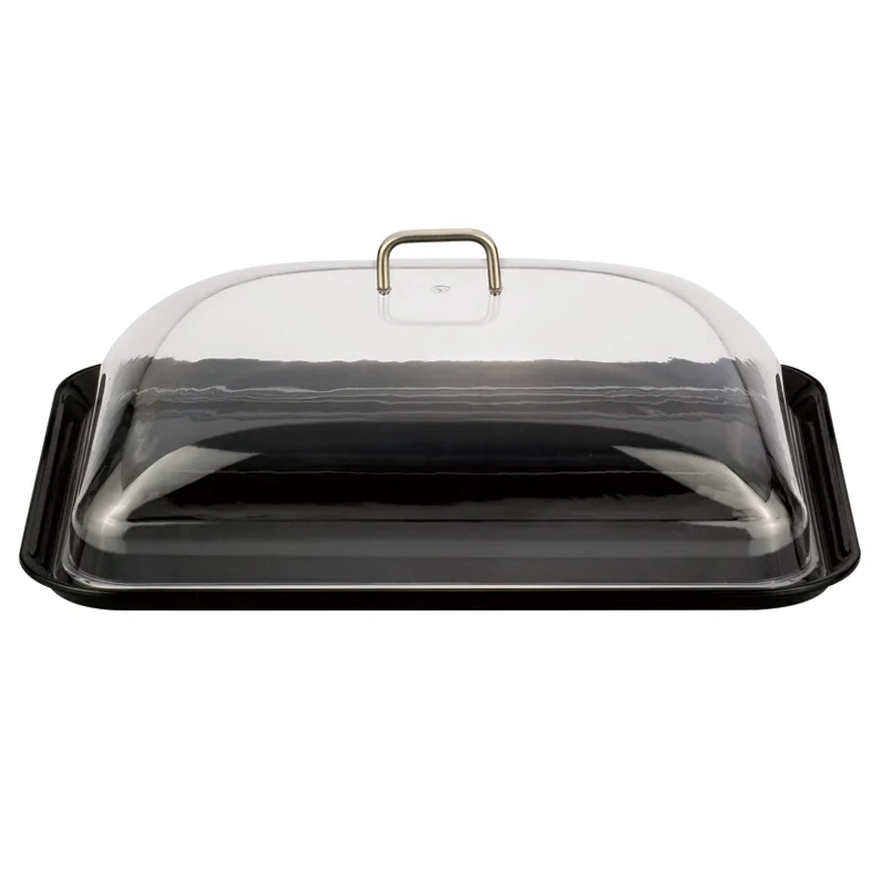 Clear Dome Cover Handle Rectangular Cover Buffet 18/20/22 inch Plastic Bread Food Display Cover