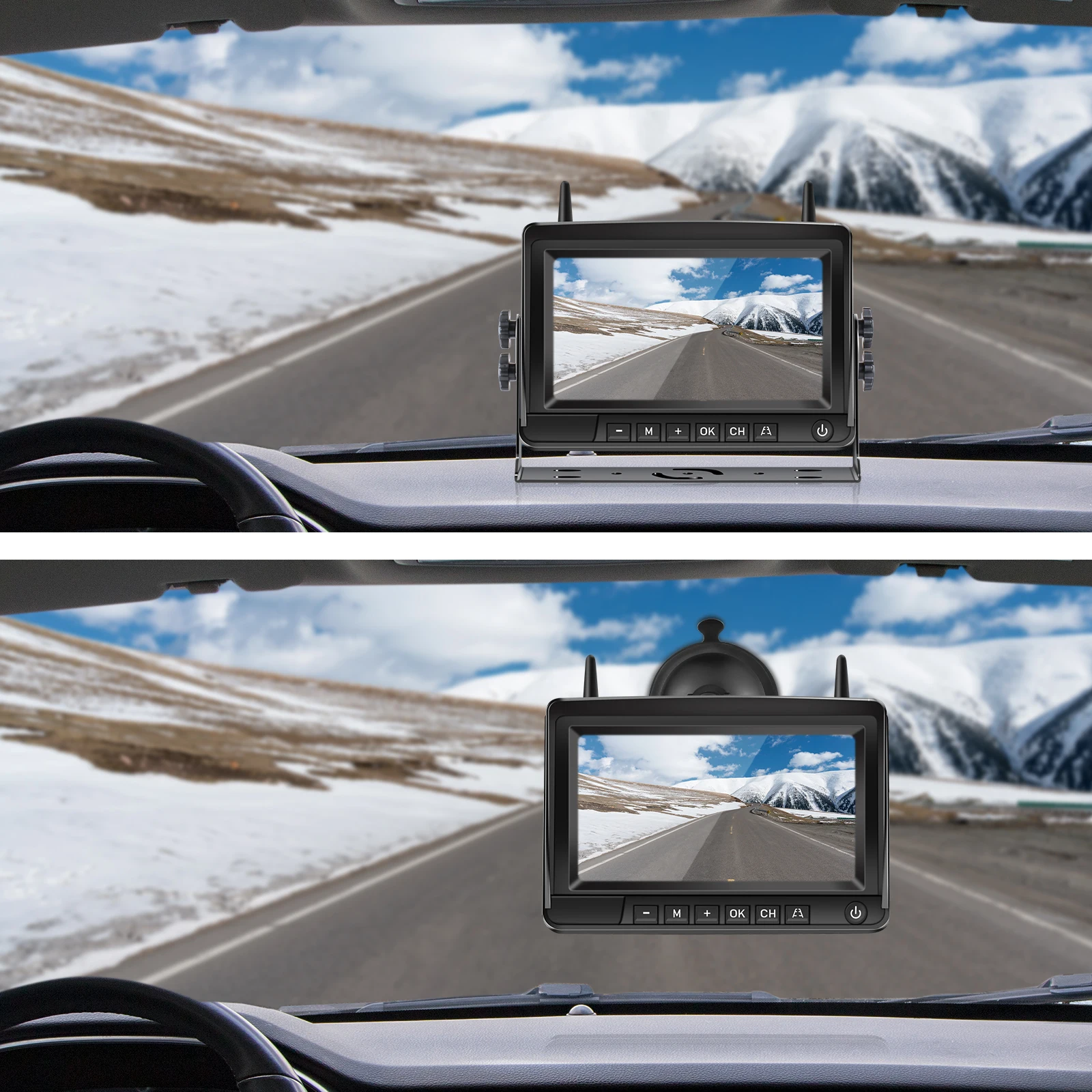 AHD 1080P Wireless IPS 7 Inch Car Monitor Rear View Reverse Camera Driving Kit with Stable Digital Signal Auto Parking