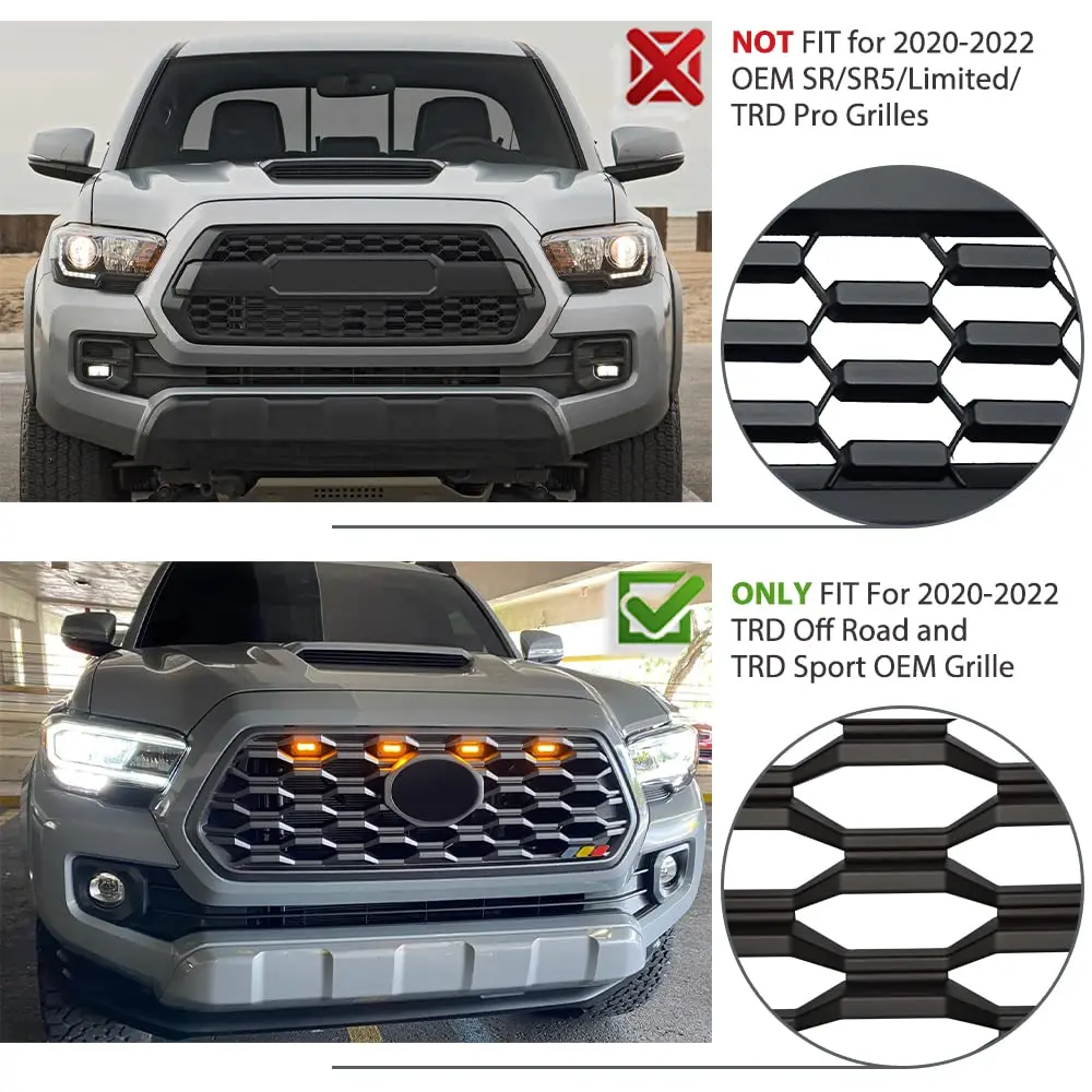 CAR middle grille panel light for Toyota FOR Tacoma   2020 2021 2022, Front Grill Raptor Lights for Daily Driving