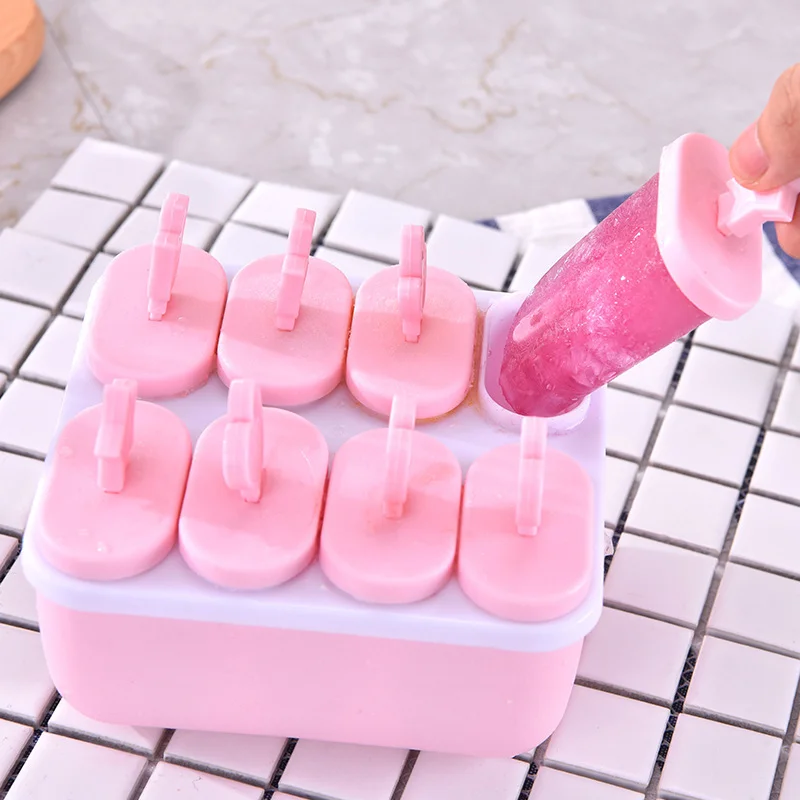 New Ice Mold Popsicle Mold Non-toxic Plastic Ice 8 Grids Diy Ice Cream Mold Making Tools