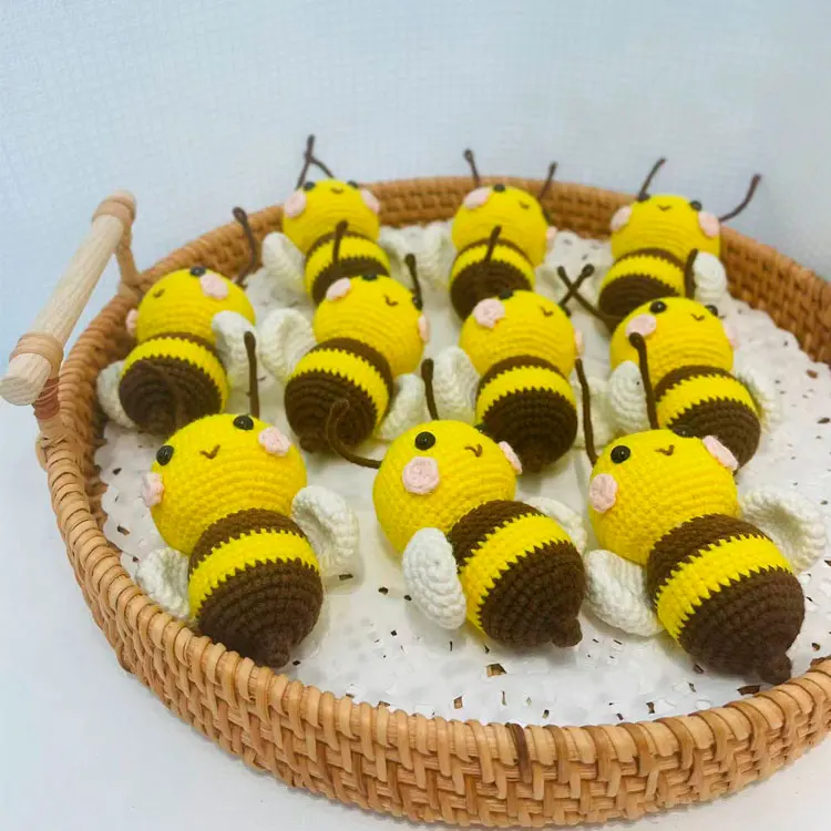 Custom Crochet Bumble Bee Crochet Honeybee Baby Shower Gift Amigurumi Bee Toy Hand Knitted Honey Bumble Bee for Christmas Gifts