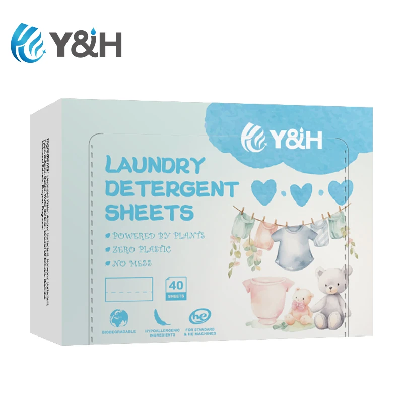 OEM/ODM Private Label Eco Friendly Natural Detergent Sheet Biodegradable Washer Soap Strips Laundry Detergent Sheets