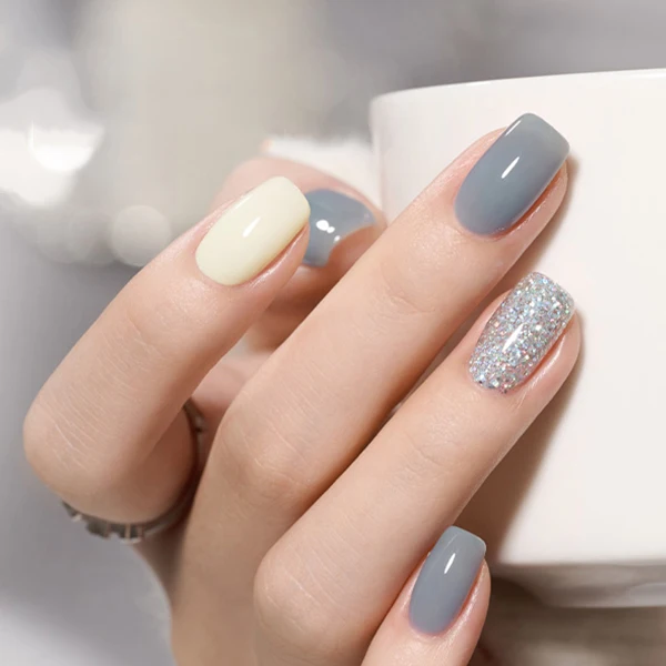 ROSALIND Custom new 15ml vernis semi permanent long lasting UV light cure jelly yellow blue color nail gel polish for nail salon