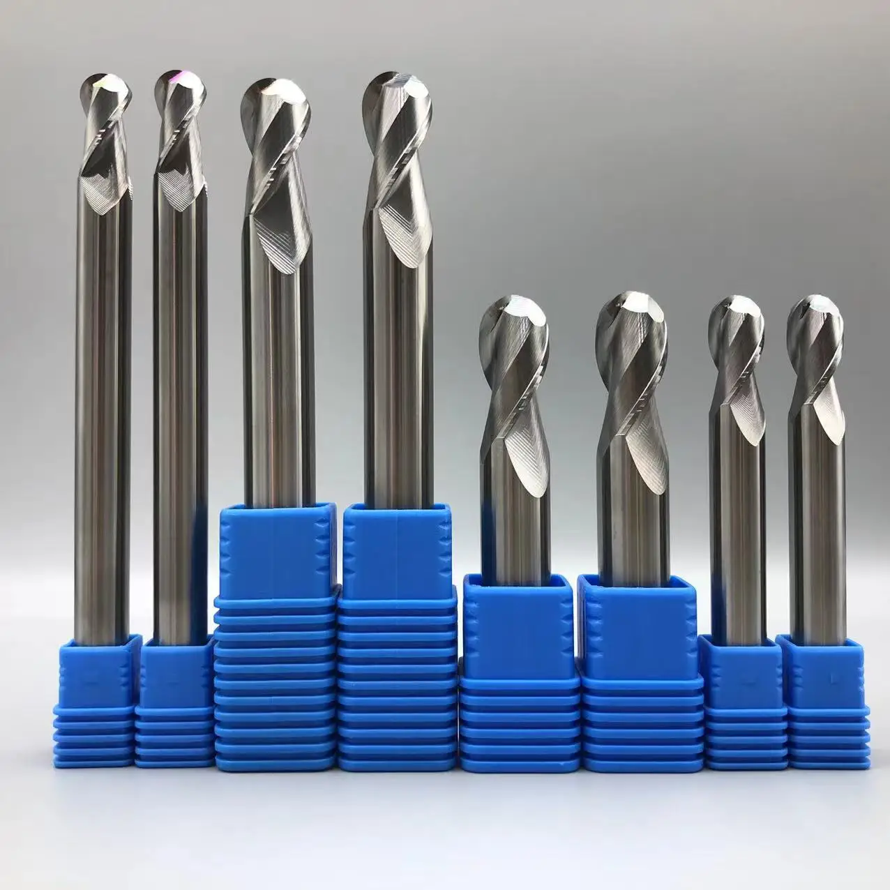 Milling Cutter 2 Flutes Solid Carbide Ball Nose End Mill For Cutting Aluminium