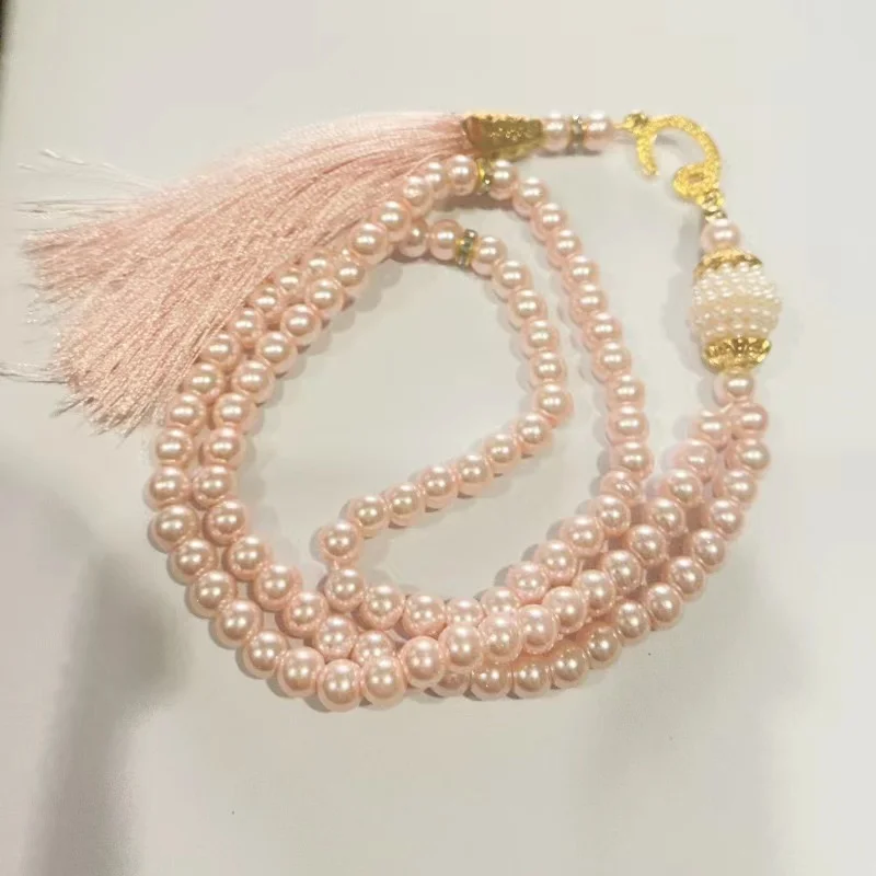 Muslim Prayer beads Beads 99 colorful 6mm imitation pearl handmade rosary Tasbih muslim