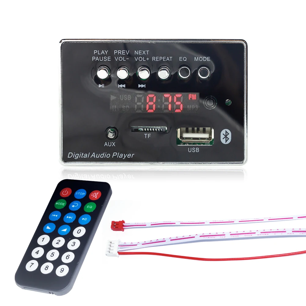 12V Car Wireless Bluetooth MP3 WMA Decoder Board Audio Module USB TF Car MP3 Player Remote Decoding Board Module