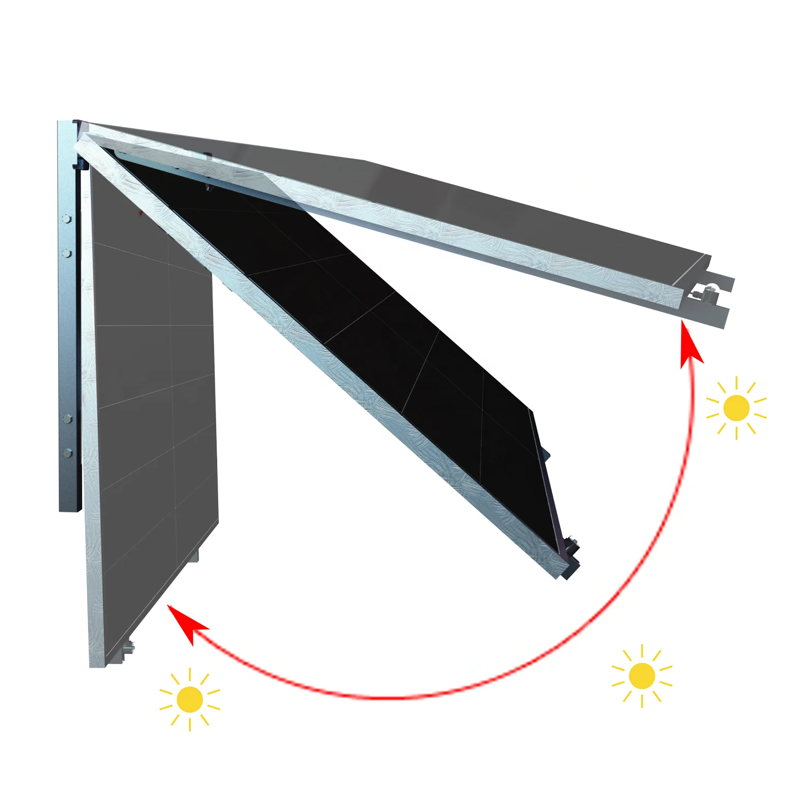 Solar Tracking Bracket Rack For Balcony Mounting On Balcony/Wall, Balcony Hanger  For Solar Panel Auto Track Sun By Light Sensor