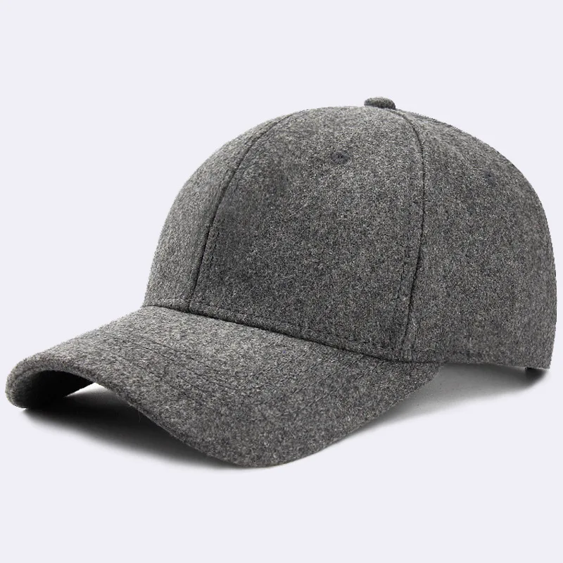 Custom Logo High Quality 6 panel cashmere baseball cap Wool cap for men
