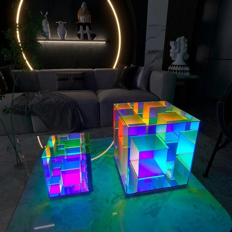 Wholesale Creative Night Light Acrylic Table Lamp LED Cube Box Atmosphere Light