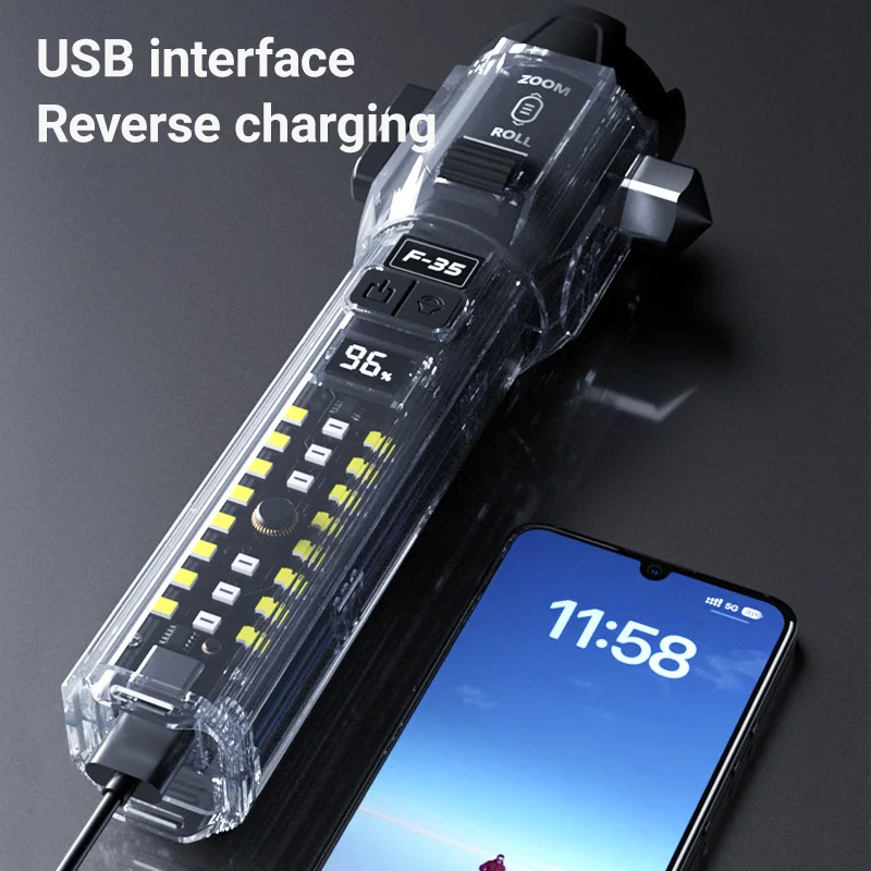 Long distance flashlight custom logo handheld rechargeable torch flashlights