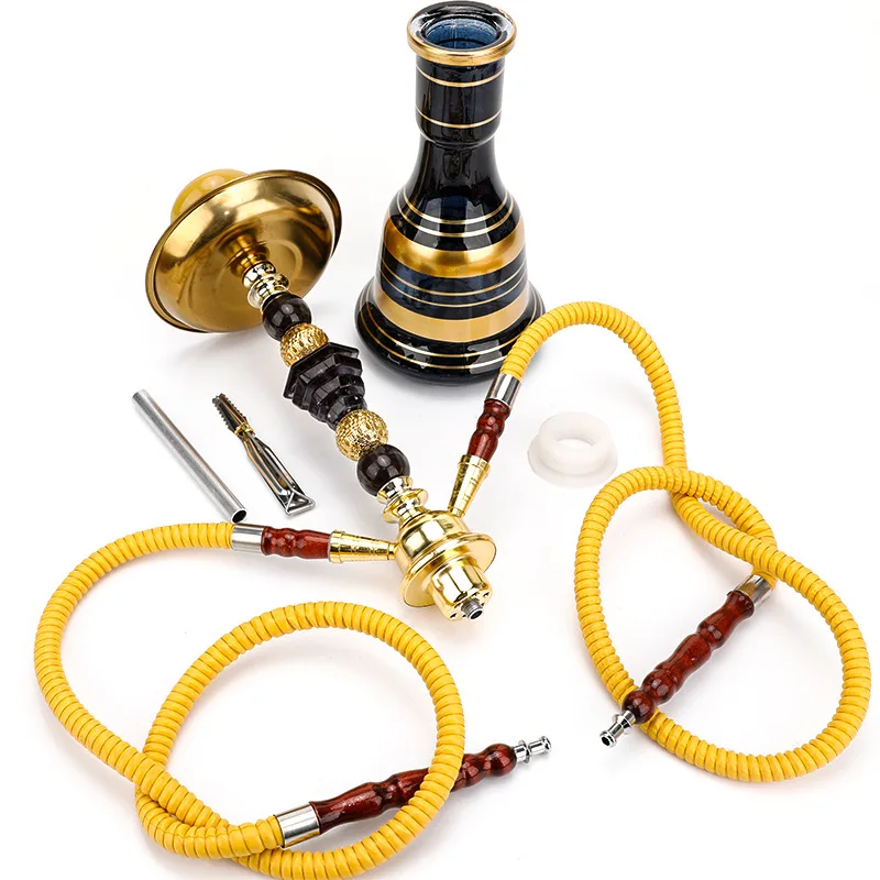 Russian Gold Medium Size Shisha Hookah High-grade Water Pipe Portable Hookah