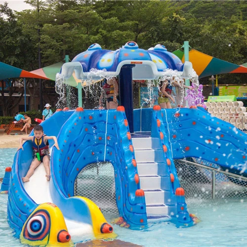 Professional Customized Aqua Park Attractions Kids Water Playground Octopus Fiberglass Water Slide For Sal