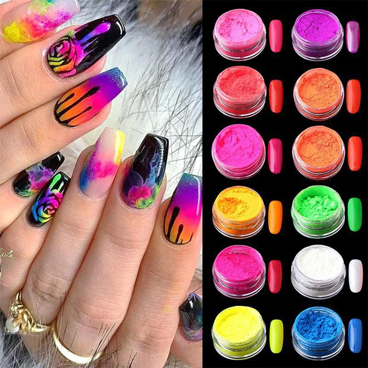 Huati Sifuli RubioAroma 12 color nail art stamping gel Fluorescence painting gel polish uv led nail gel paint OEM