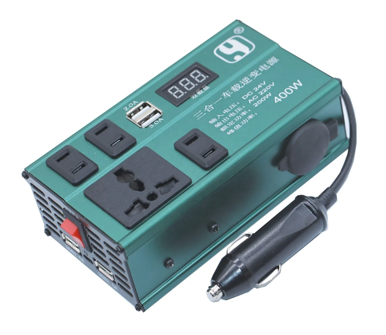 DC12V to AC 220V car power inverter Continuous Power 200W Peak Power 400W