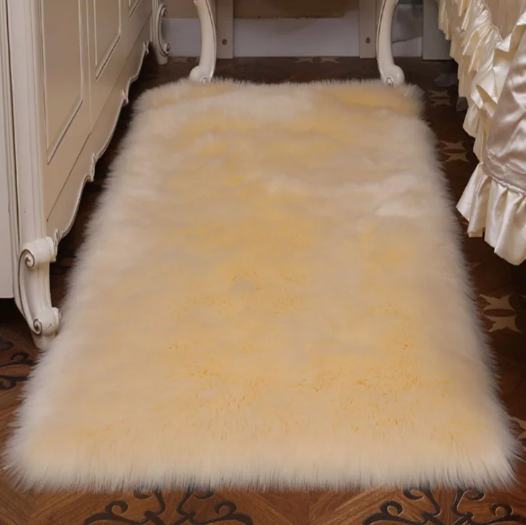 Promotion long pile sheepskin fluffy fur carpet rug/furry fur carpet/faux fur mat