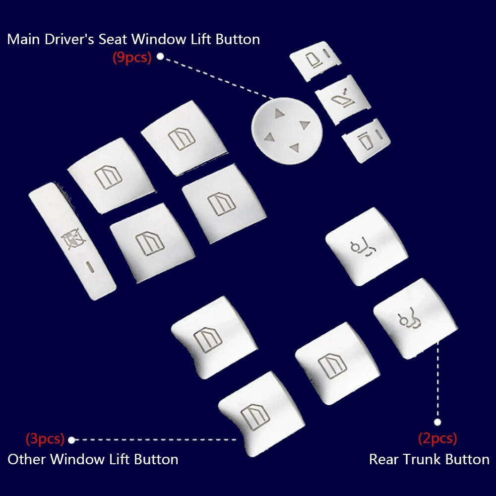 Car Window Glass Lift Button Sticker Switch Panel Styling for Mercedes Benz A B C Class W204 W212 GLA GLK CLA GL ML GLE