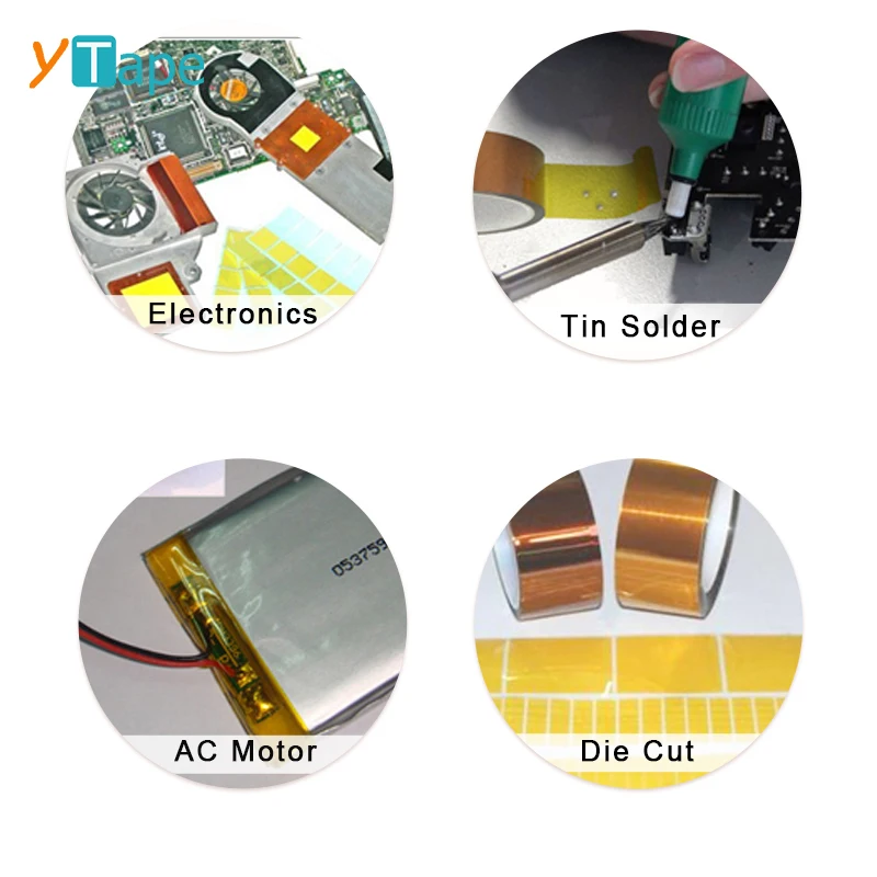 Brown Insulation Anti-static Die Cutting 1 Mil Kaptone Tape Polyimide Film Silicone Adhesive Tape for High Temperature Masking
