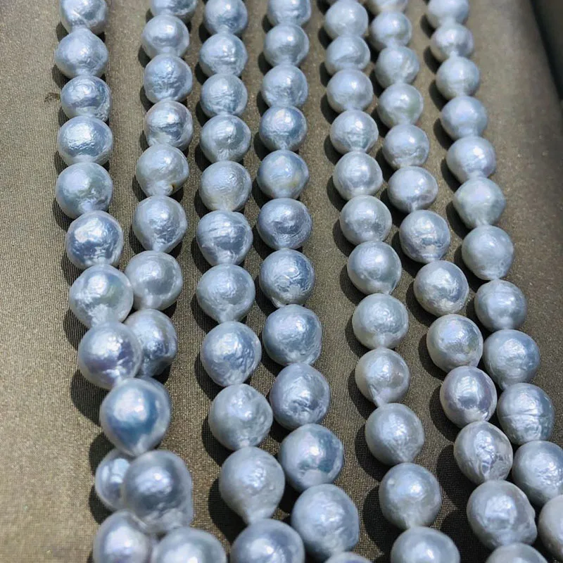 
wholesale natural freshwater real 9-10mm baroque loose edison pearl strand 