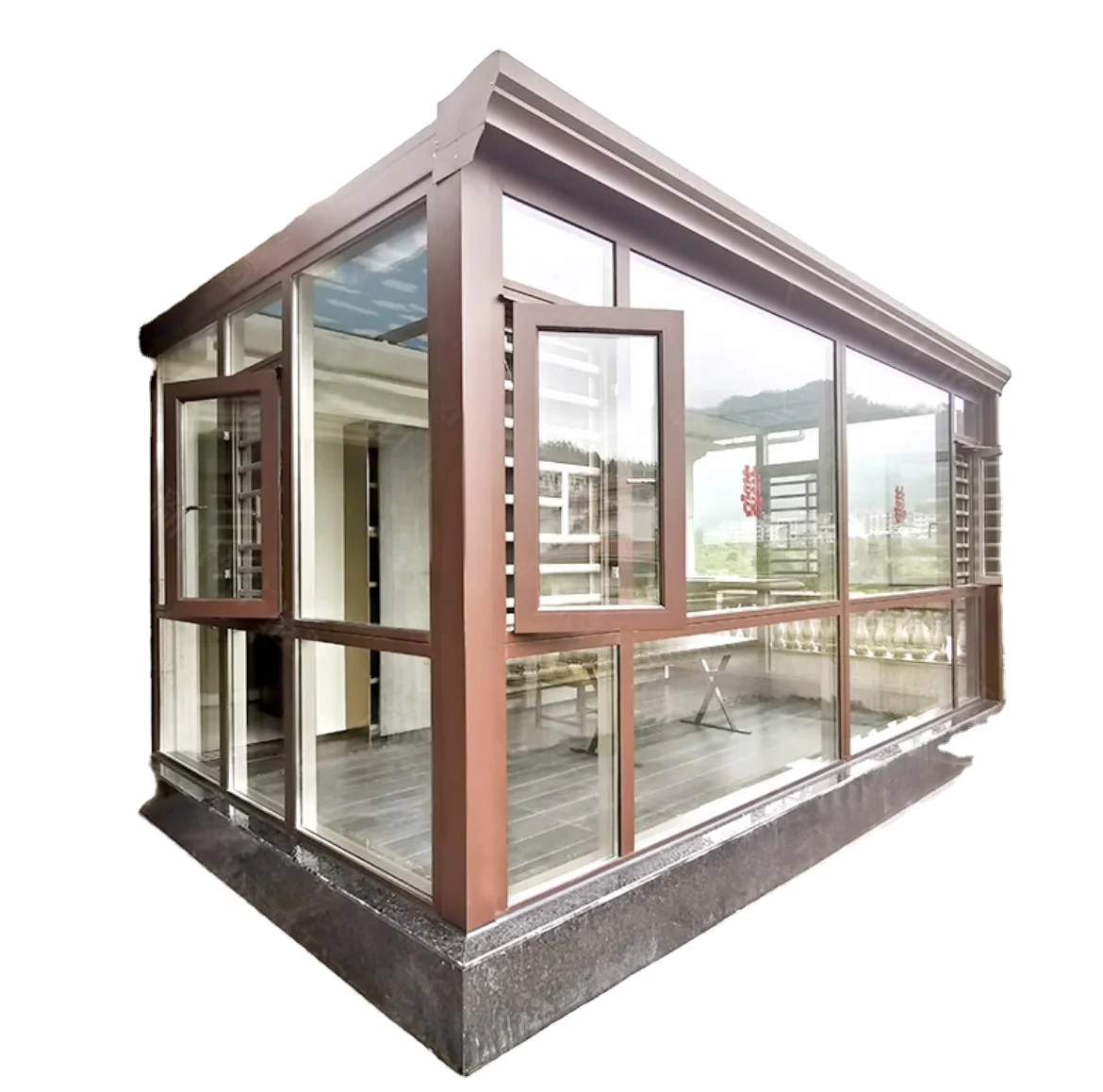 Wholesales Prefabricated House Aluminum Alloy Balcony Sunroom Veranda Sun Room
