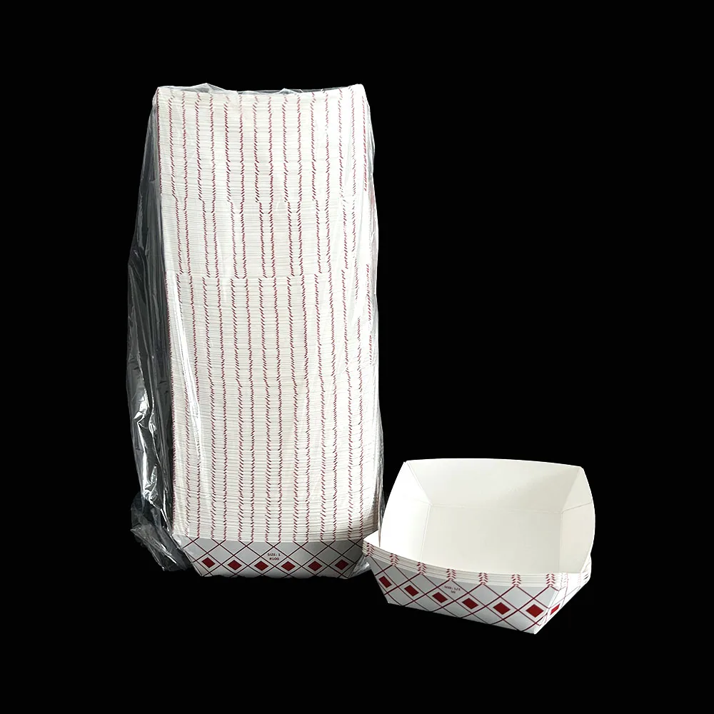 Eco Friendly Paper Hot Dog Box Boat Shape Dessert Snack Tray