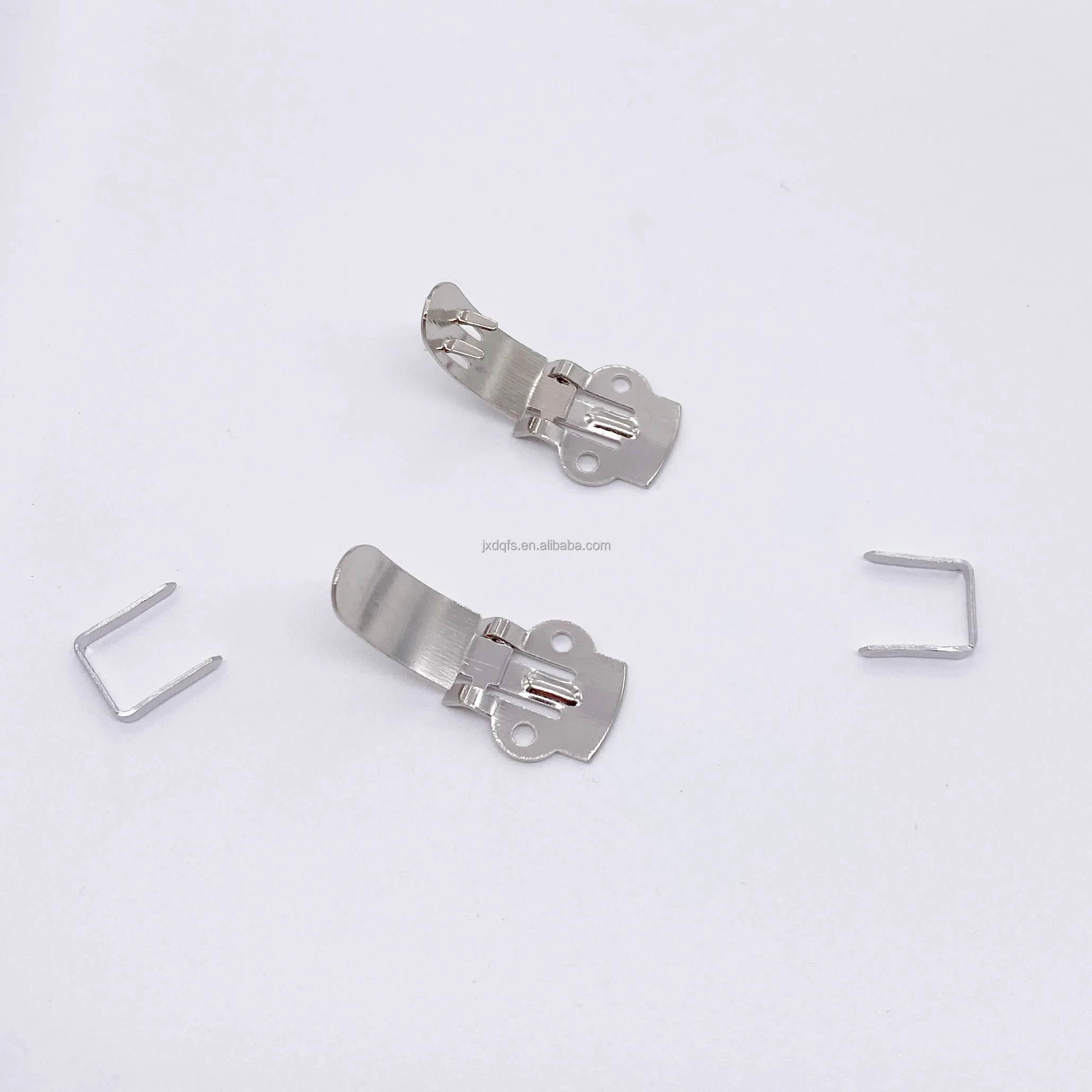 square shape flexible Spring steel manually detachable shoe flower clip, bow tie clip shoe clip buckle with fixing strip