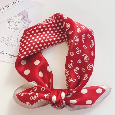 New designs 2021 Spring and summer thin scarf 53CM small silk scarf decorated with cashew nut 100% silk scar